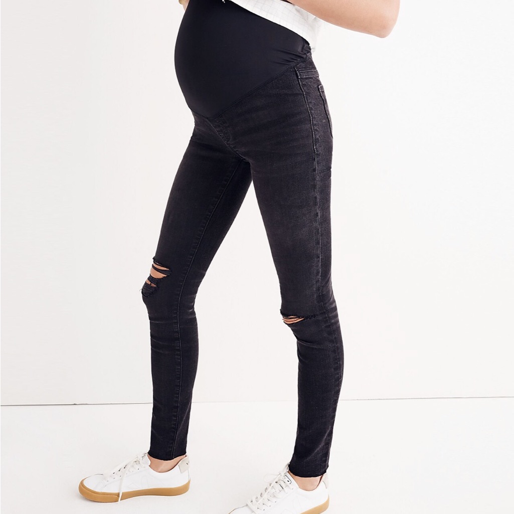 Madewell Maternity Over The Belly Skinny Jeans In Black Sea Sz 26 Vguc